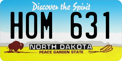 ND license plate HOM631