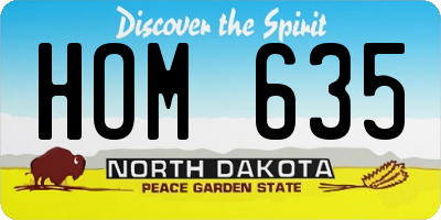 ND license plate HOM635