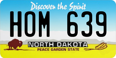 ND license plate HOM639