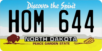 ND license plate HOM644