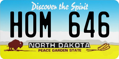 ND license plate HOM646