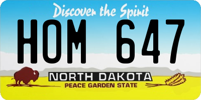 ND license plate HOM647