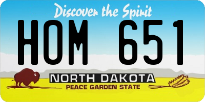 ND license plate HOM651