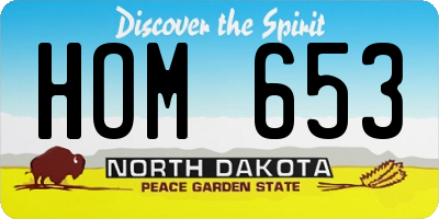 ND license plate HOM653