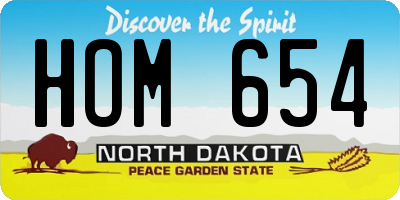 ND license plate HOM654