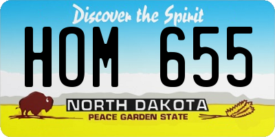 ND license plate HOM655