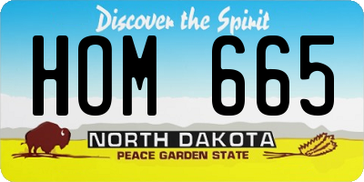 ND license plate HOM665
