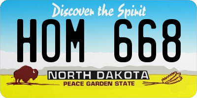 ND license plate HOM668