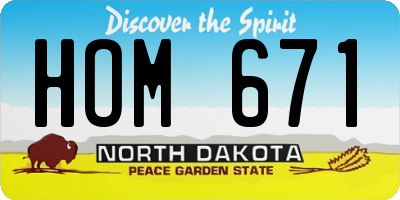 ND license plate HOM671