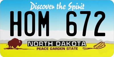 ND license plate HOM672