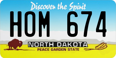 ND license plate HOM674