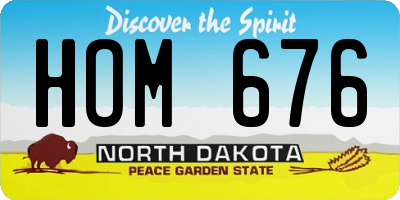 ND license plate HOM676