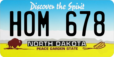 ND license plate HOM678