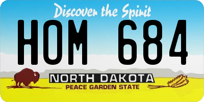 ND license plate HOM684