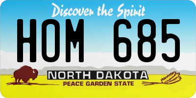 ND license plate HOM685