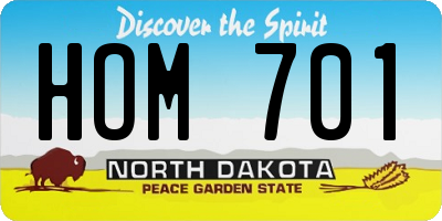 ND license plate HOM701