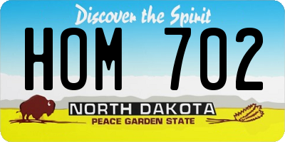 ND license plate HOM702