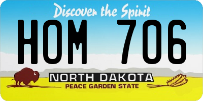 ND license plate HOM706