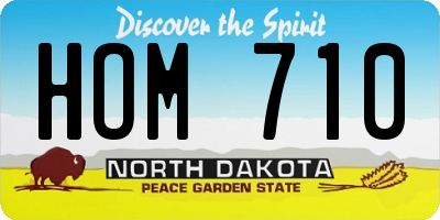 ND license plate HOM710