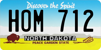 ND license plate HOM712