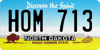 ND license plate HOM713