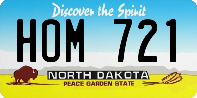 ND license plate HOM721