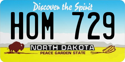 ND license plate HOM729