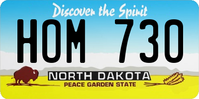 ND license plate HOM730