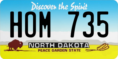 ND license plate HOM735