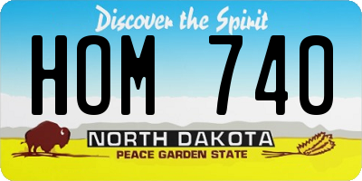 ND license plate HOM740