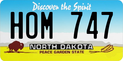 ND license plate HOM747