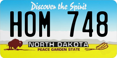 ND license plate HOM748
