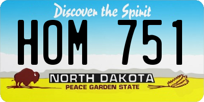 ND license plate HOM751