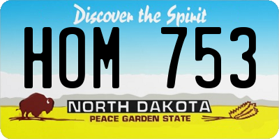 ND license plate HOM753