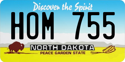ND license plate HOM755