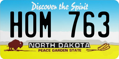 ND license plate HOM763