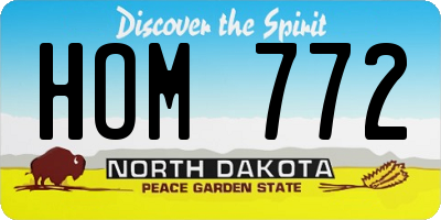 ND license plate HOM772
