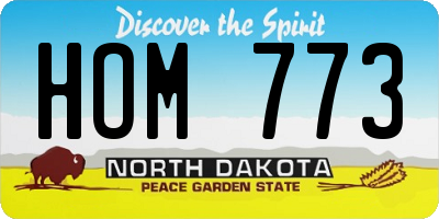 ND license plate HOM773