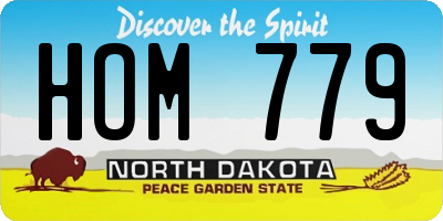 ND license plate HOM779
