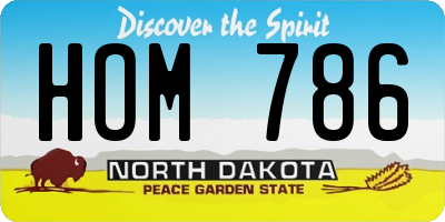 ND license plate HOM786