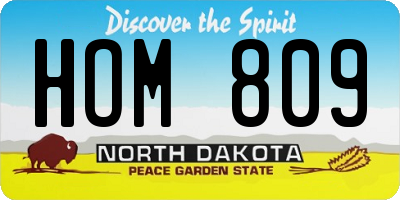 ND license plate HOM809
