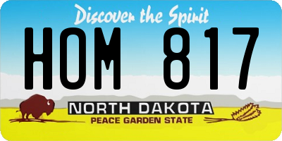 ND license plate HOM817