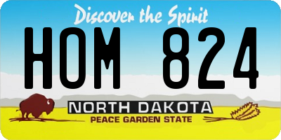 ND license plate HOM824