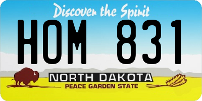 ND license plate HOM831