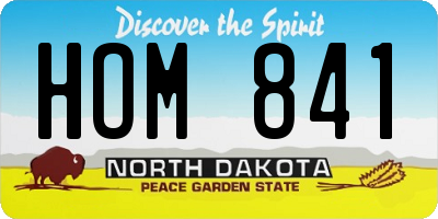 ND license plate HOM841