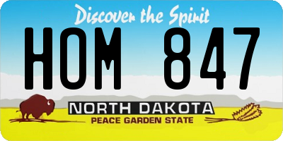 ND license plate HOM847
