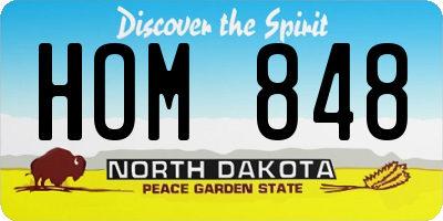 ND license plate HOM848