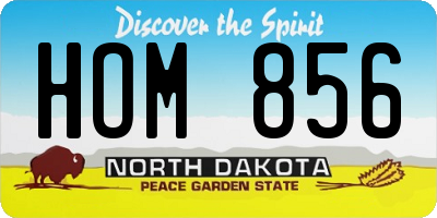 ND license plate HOM856