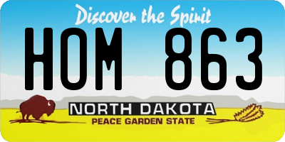 ND license plate HOM863