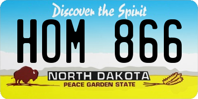 ND license plate HOM866